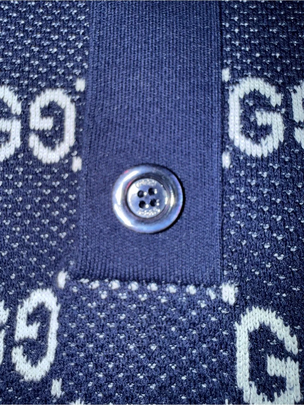 Gucci GG cotton knit jacquard polo shirt